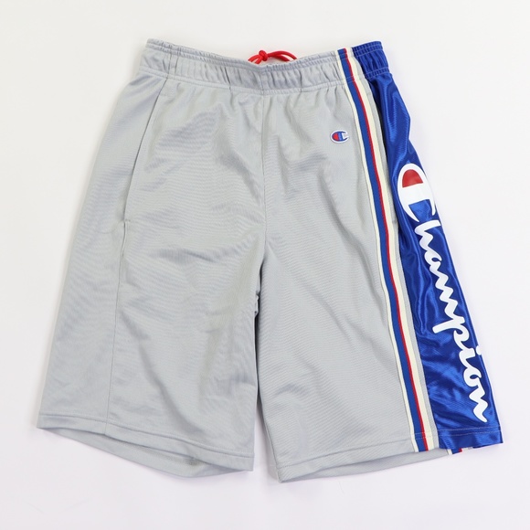 Champion Other - Champion Spell Out Striped Gym Shorts Gray Blue S